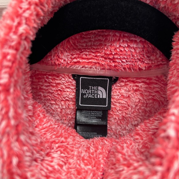 The North Face Tangerine Orange/White Heather Full Zip Fleece Jacket w/Pockets.S - Picture 6 of 12